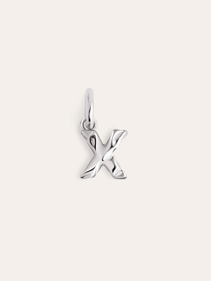 Letter Organic Silver Charm 