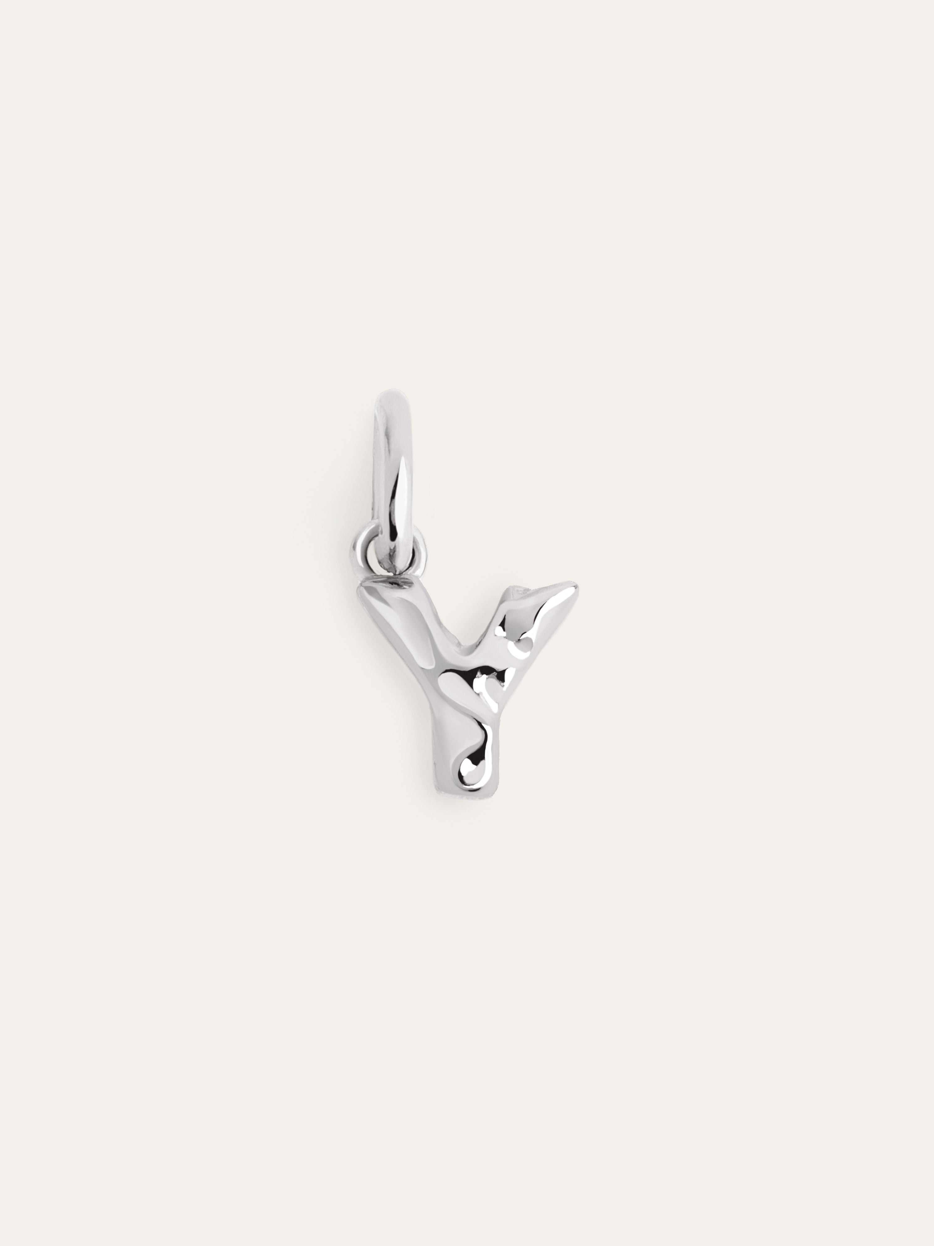 Letter Organic Silver Charm 