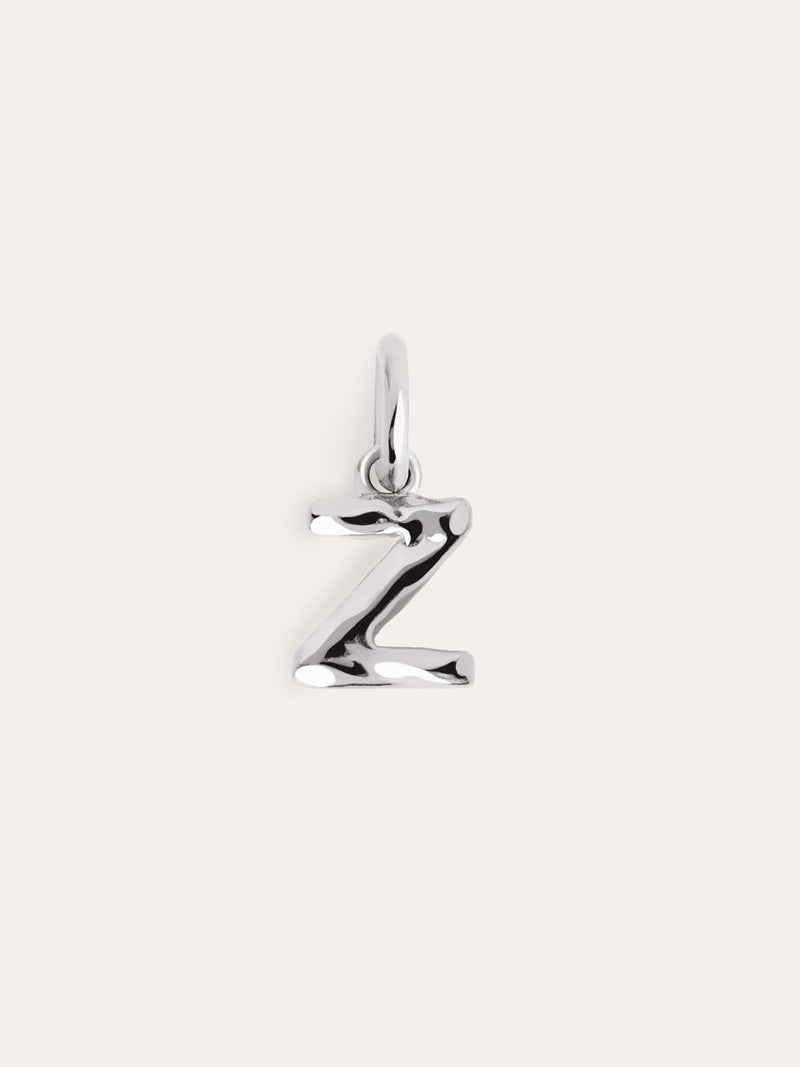 Letter Organic Silver Charm 