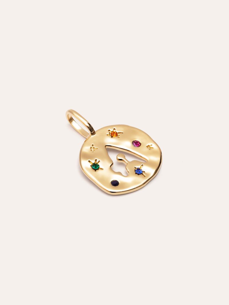 Personalized Charm Organic Colors Letter 18kt Gold Plated