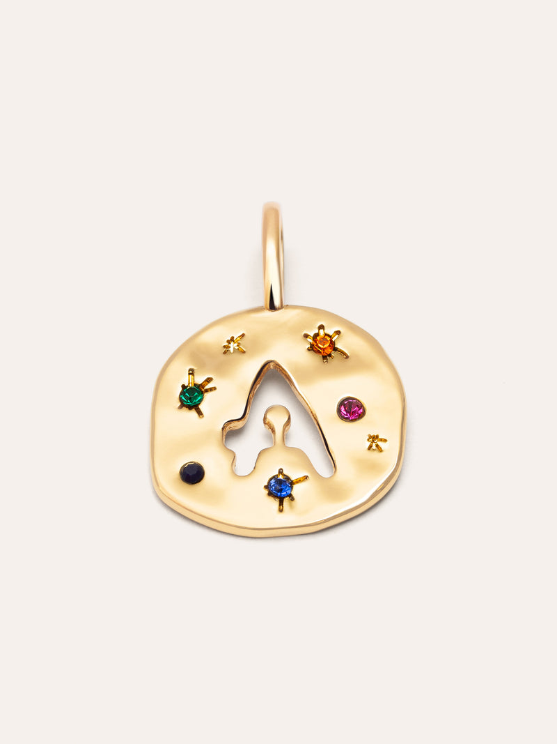Personalized Charm Organic Colors Letter 18kt Gold Plated