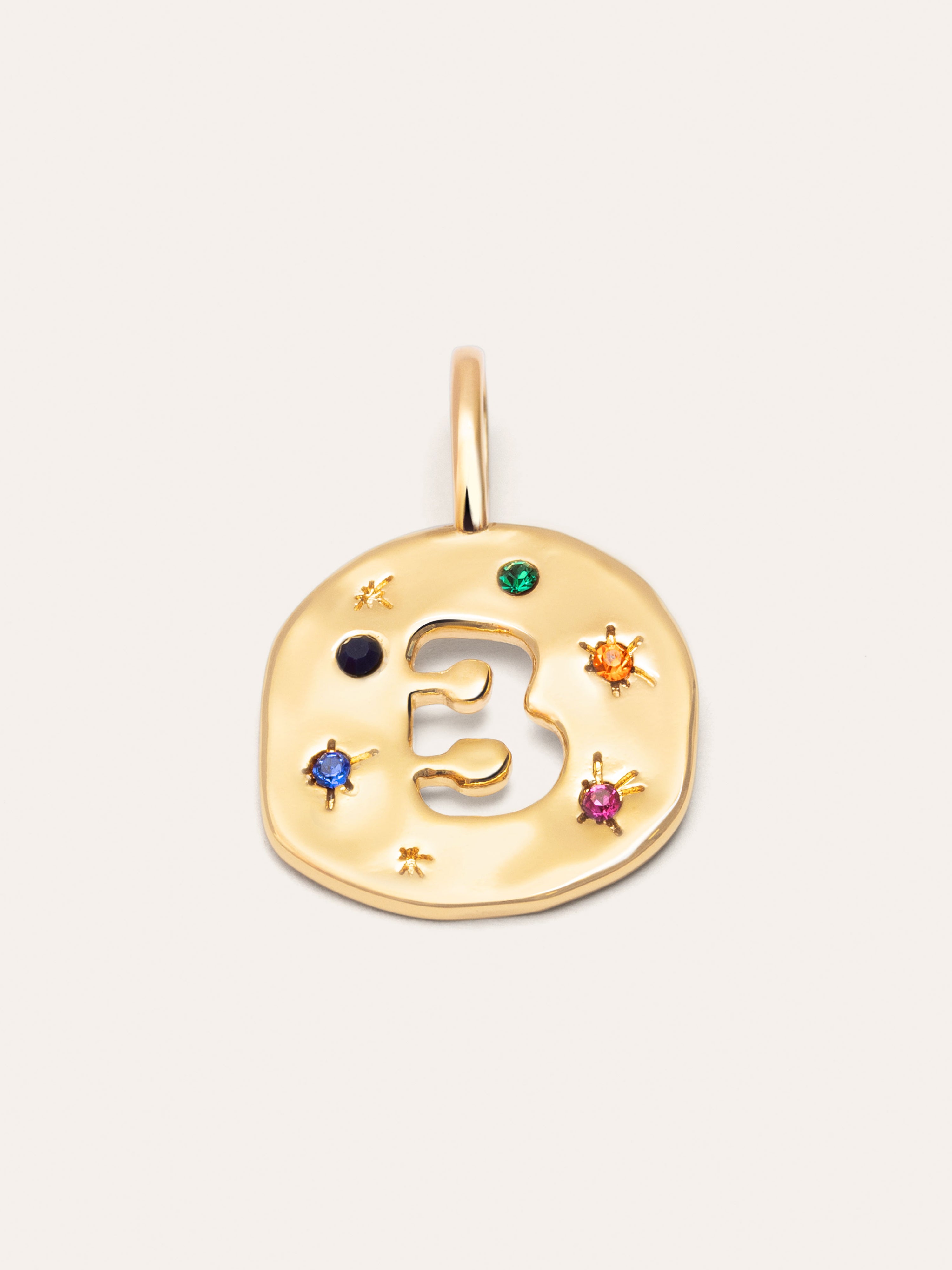 Organic Color Letter Gold Charm 