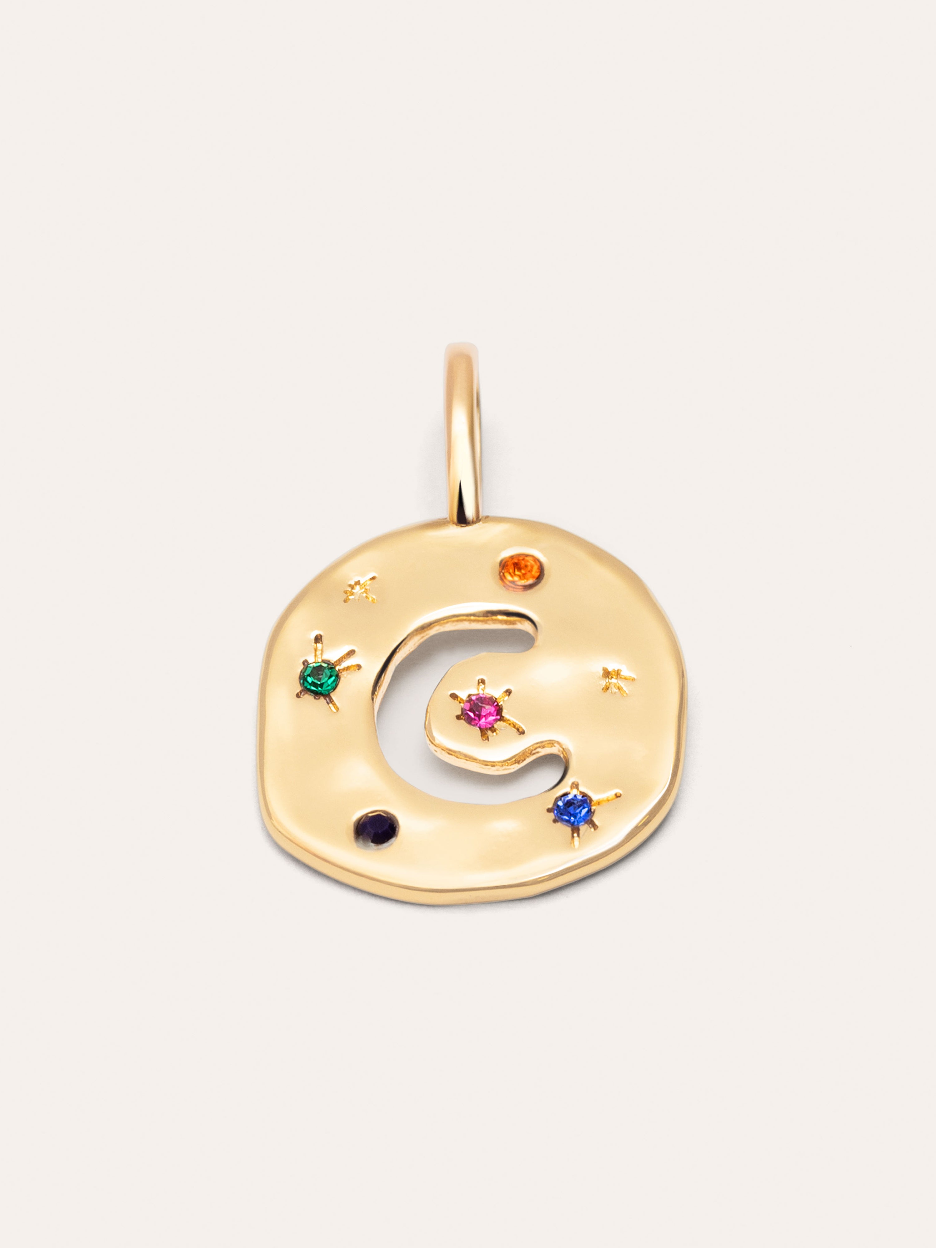 Organic Color Letter Gold Charm 