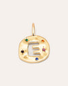 Organic Color Letter Gold Charm 