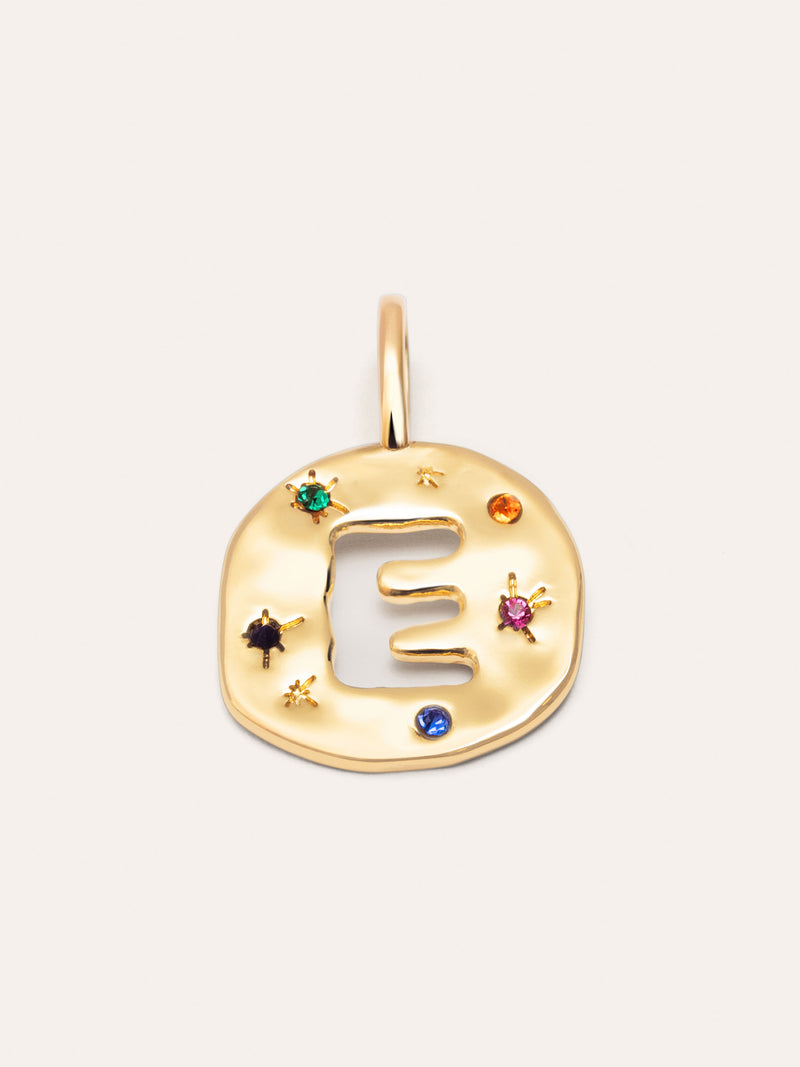 Personalized Charm Organic Colors Letter 18kt Gold Plated