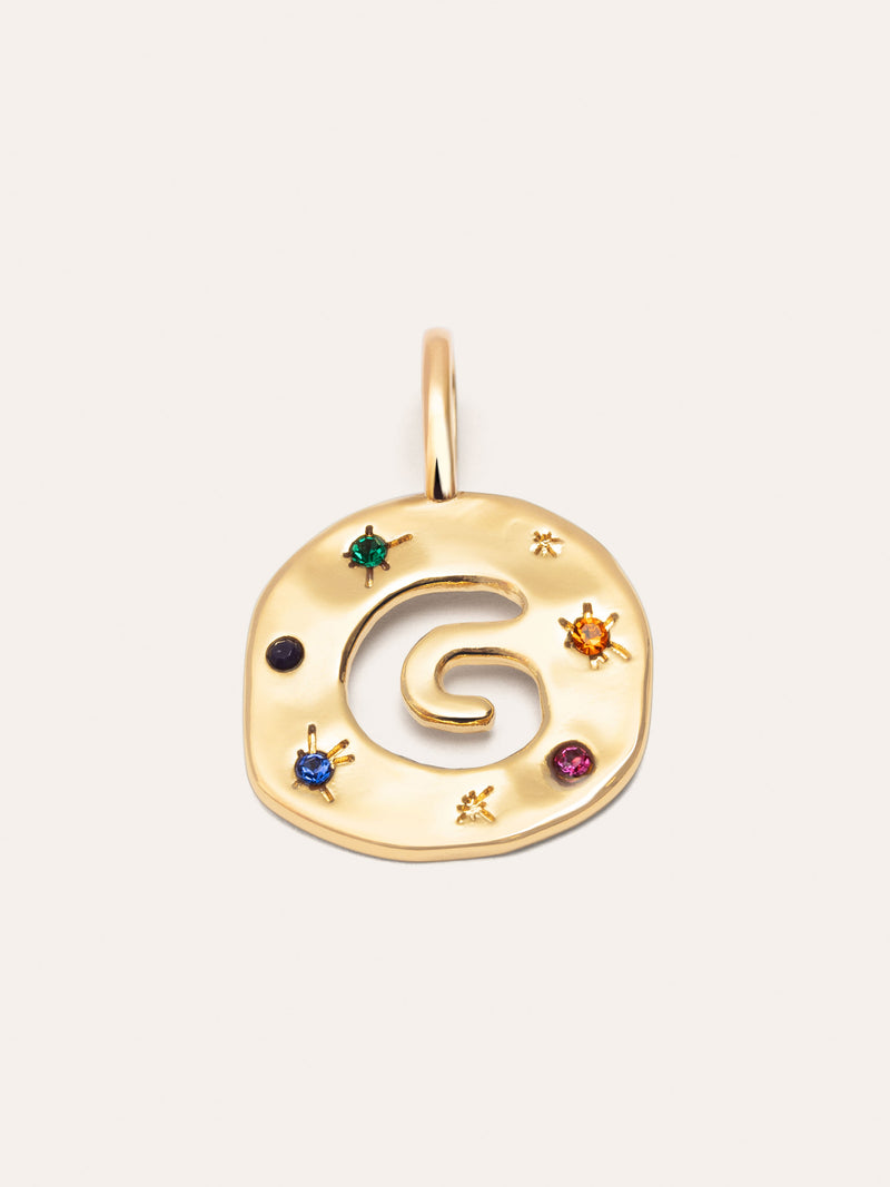 Personalized Charm Organic Colors Letter 18kt Gold Plated