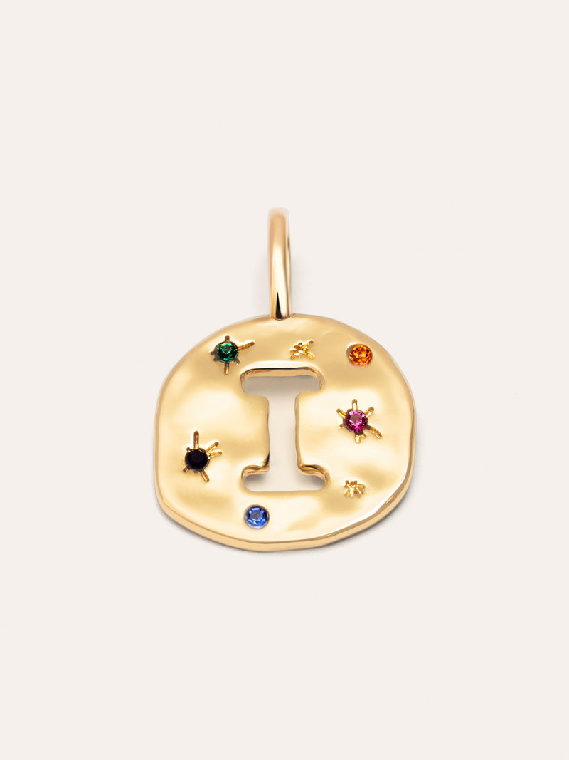 Personalized Charm Organic Colors Letter 18kt Gold Plated