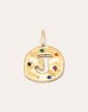 Organic Color Letter Gold Charm 