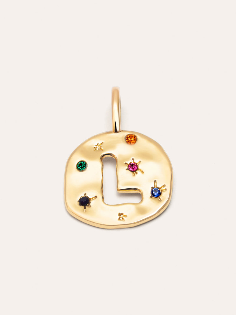 Personalized Charm Organic Colors Letter 18kt Gold Plated