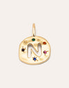 Organic Color Letter Gold Charm 