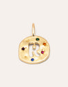Organic Color Letter Gold Charm 