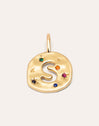 Organic Color Letter Gold Charm 