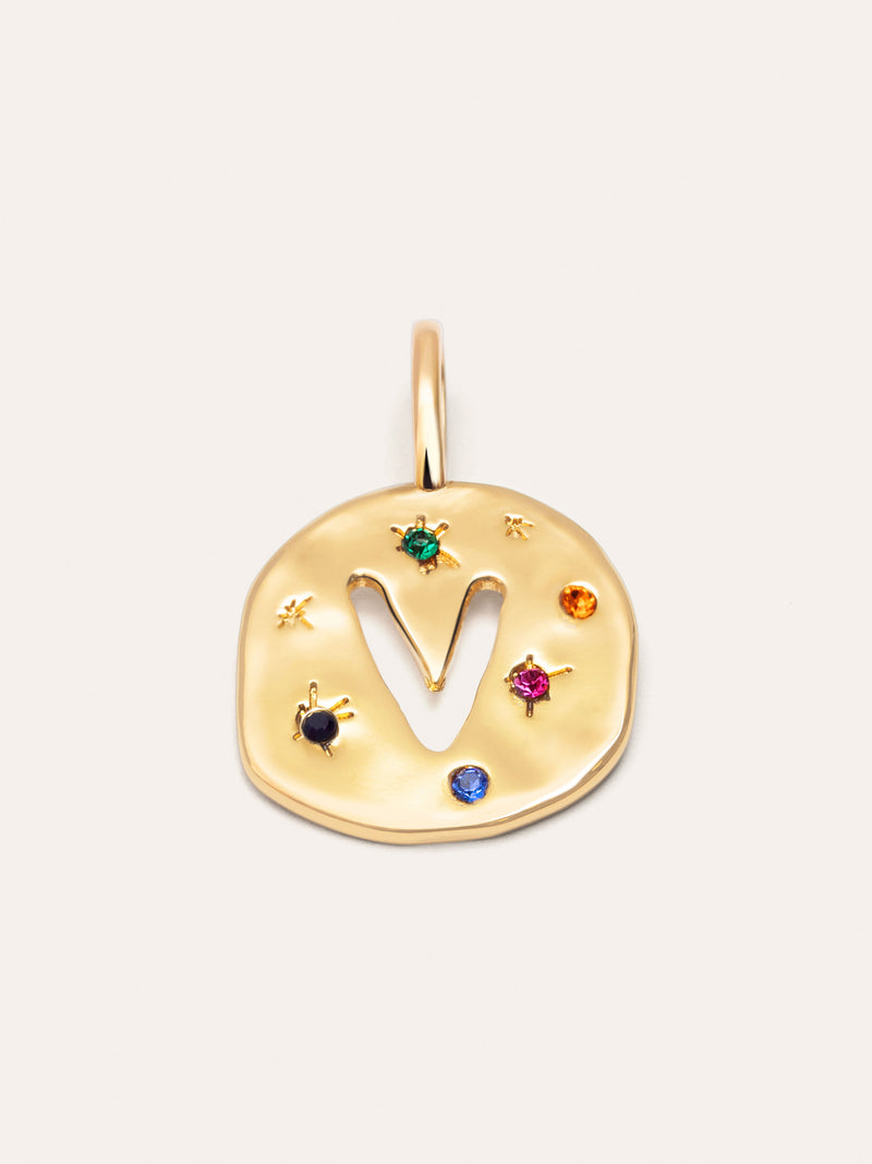 Personalized Charm Organic Colors Letter 18kt Gold Plated