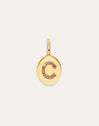 Charm Personalizado Signet Letter Colors Baño Oro