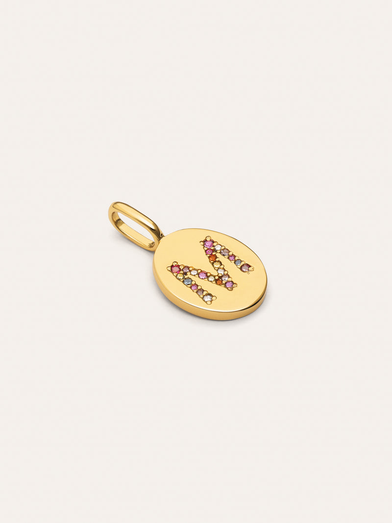 Charm Personalizado Signet Letter Colors Baño Oro