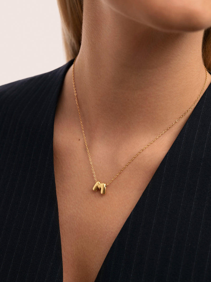 Hailey Letter Personalized Necklace Stainless Steel 18kt Gold Plated