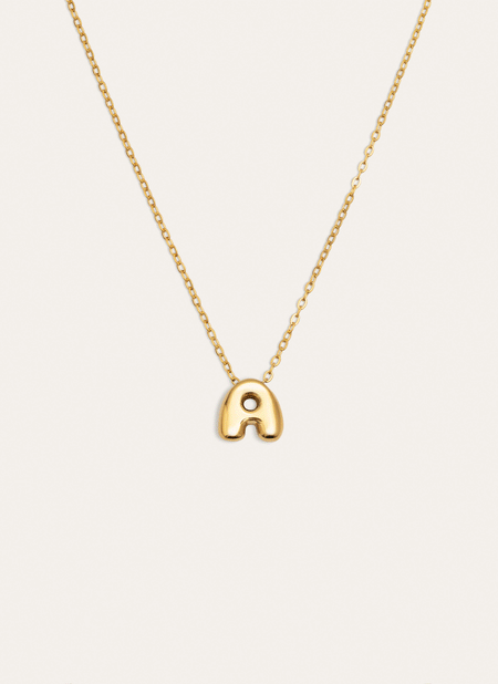 Hailey Letter Stainless Steel Gold Necklace