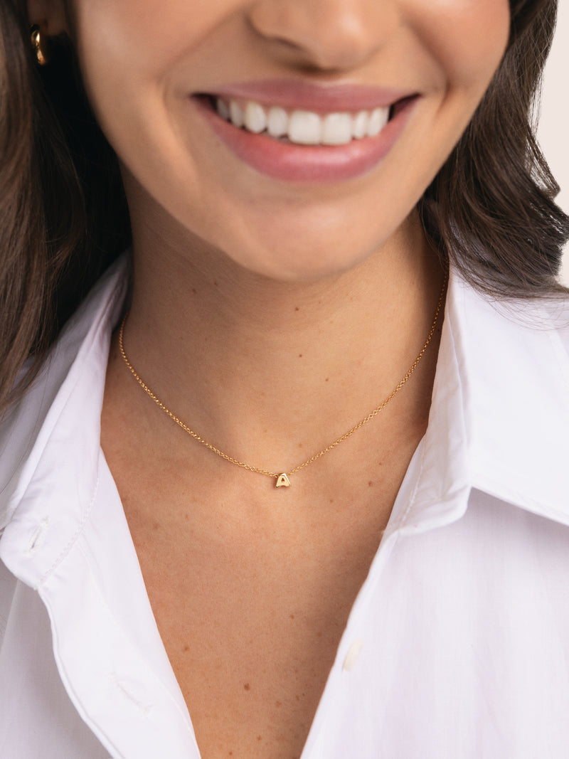 Single Letter Personalized Gold Necklace