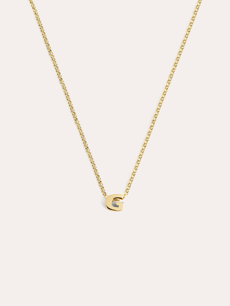 Single Letter Personalized Gold Necklace