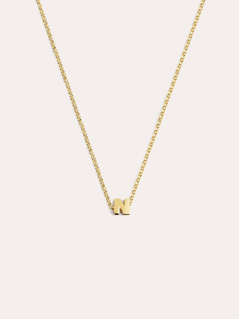 Single Letter Personalized Gold Necklace