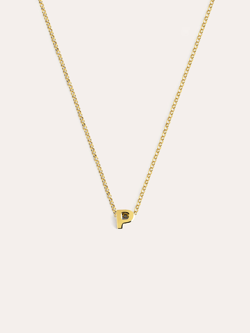 Single Letter Personalized Gold Necklace