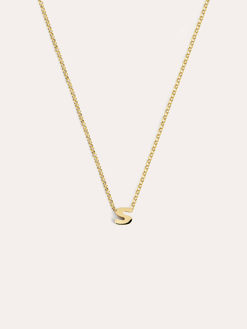 Single Letter Personalized Gold Necklace