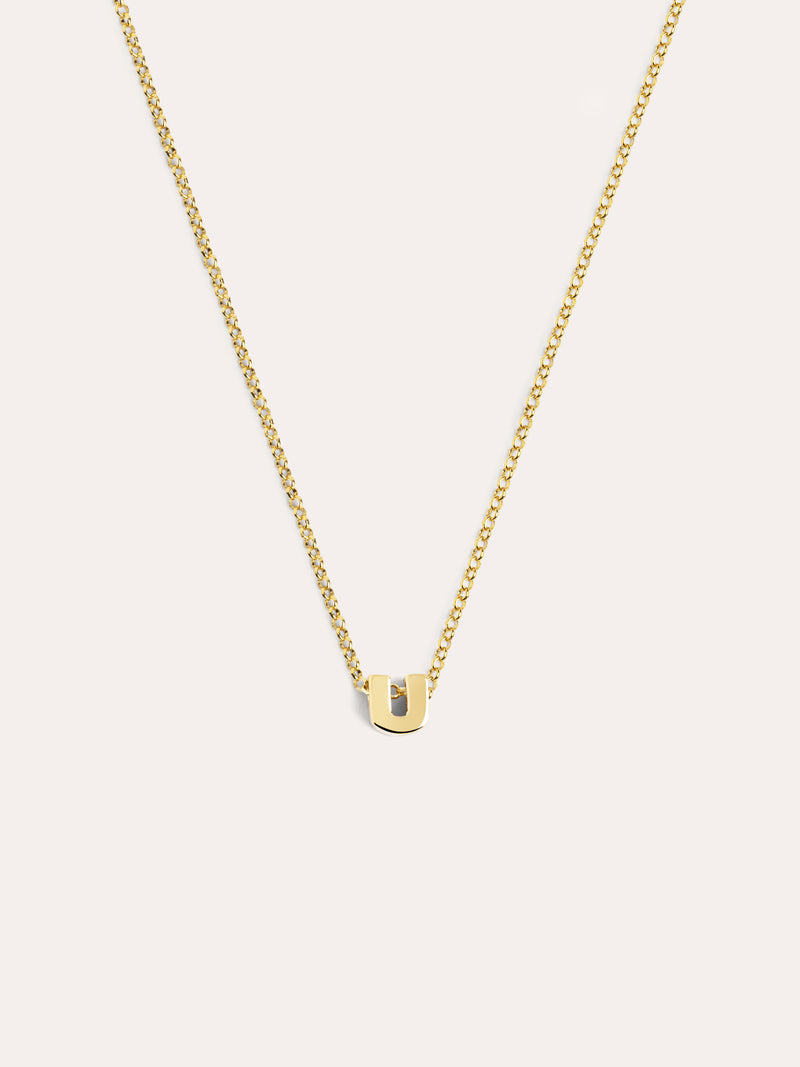 Single Letter Personalized Gold Necklace