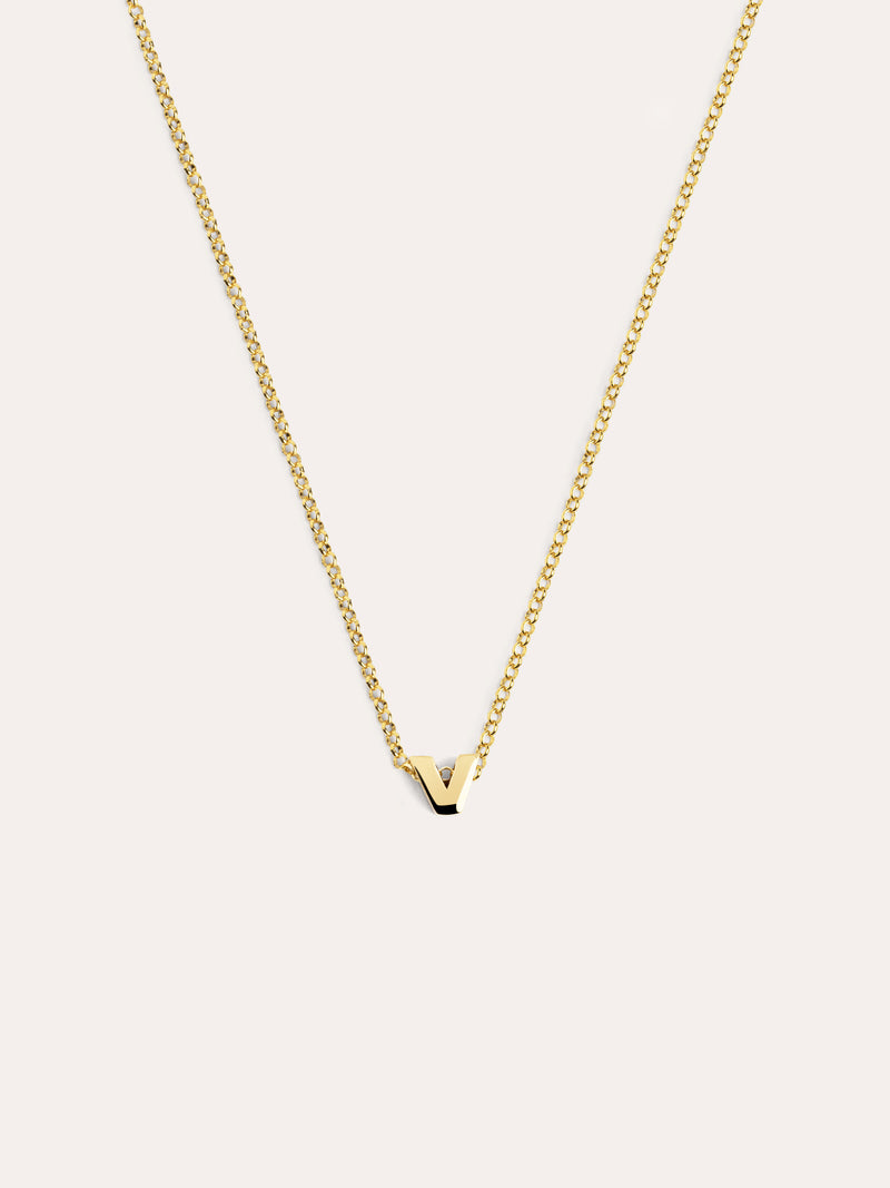 Single Letter Personalized Gold Necklace