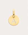 Mini Medallion Letter Acero Baño Oro