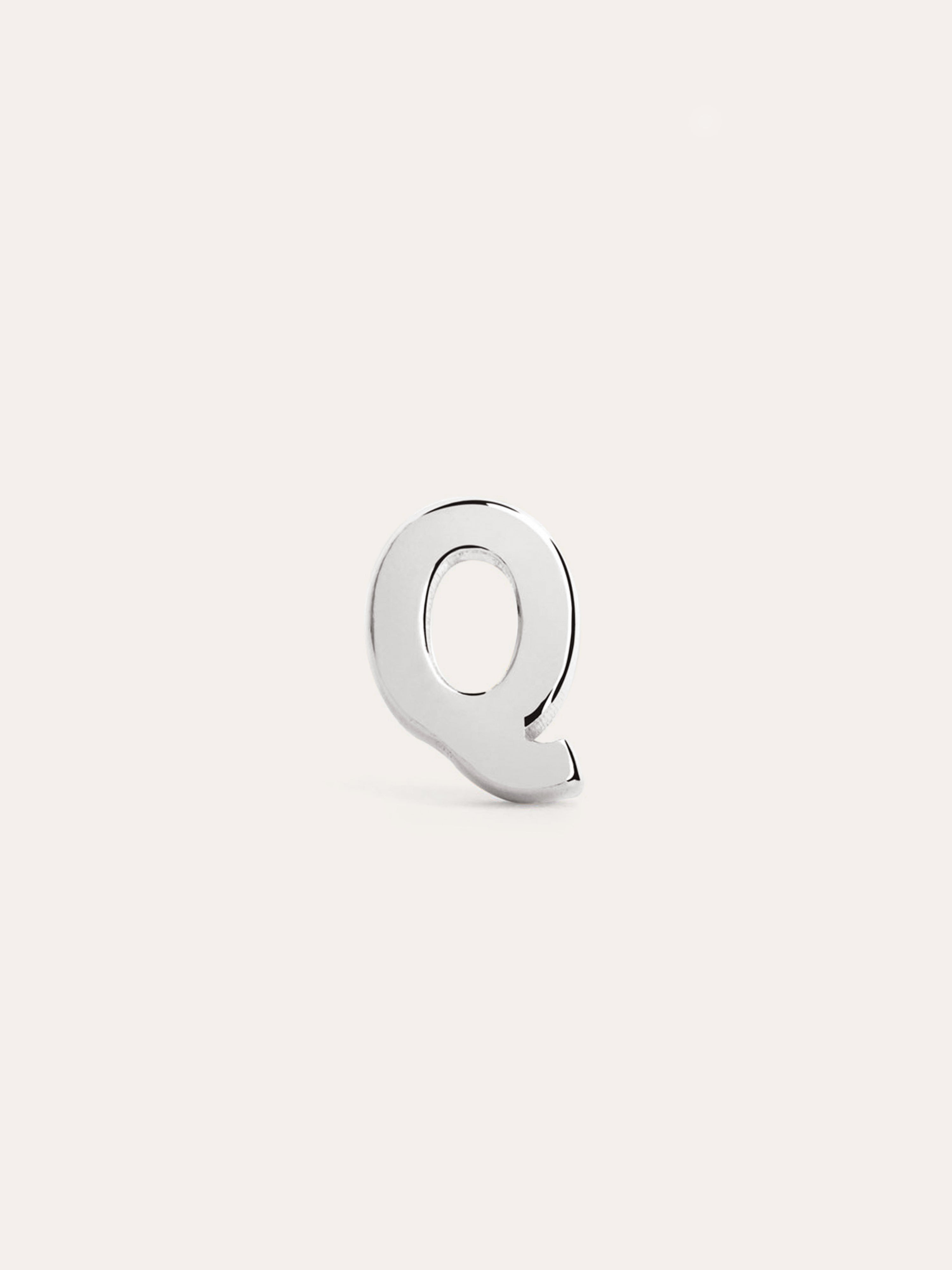 Letter Silver Single Earring