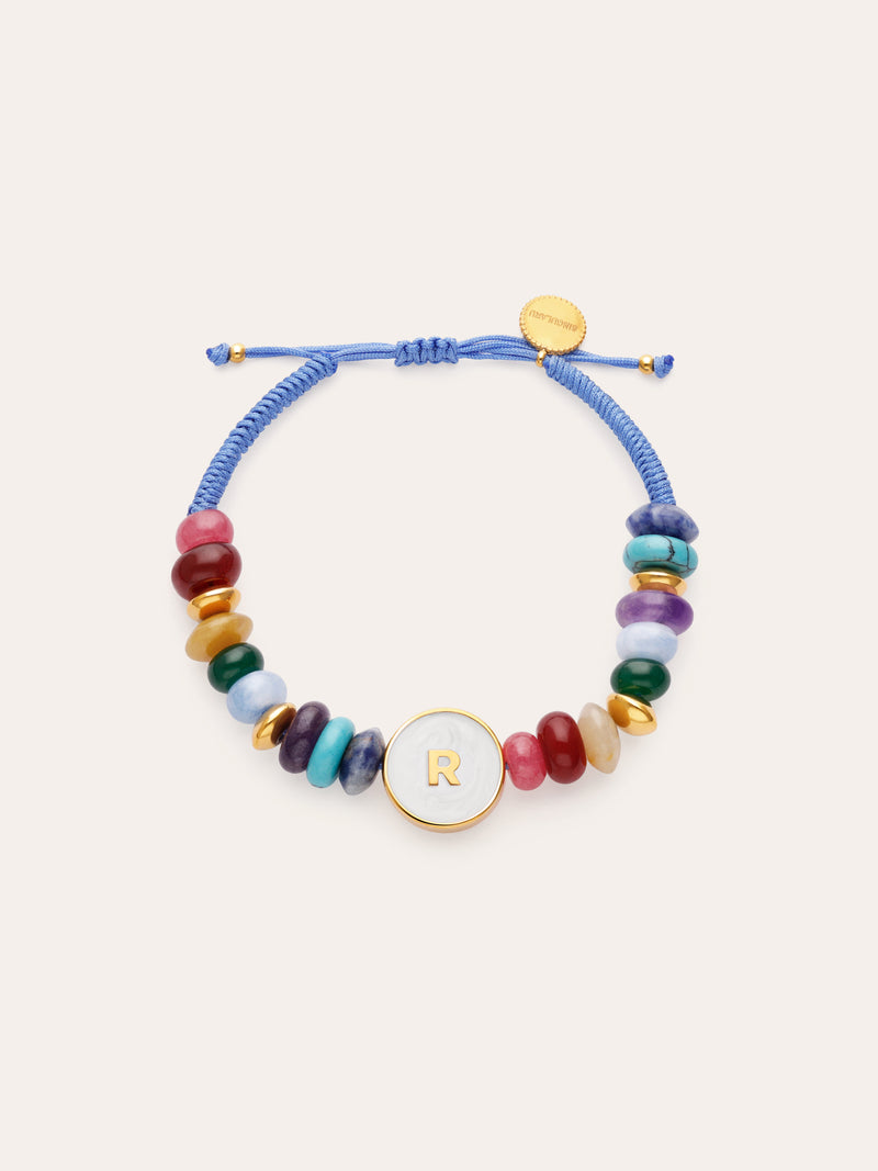 Personalized Bracelet Letter Mother of Pearl Gold-Plated Steel
