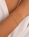 Pulsera Single Letter Acero Baño Oro - vista 6