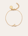 Pulsera Single Letter Acero Baño Oro