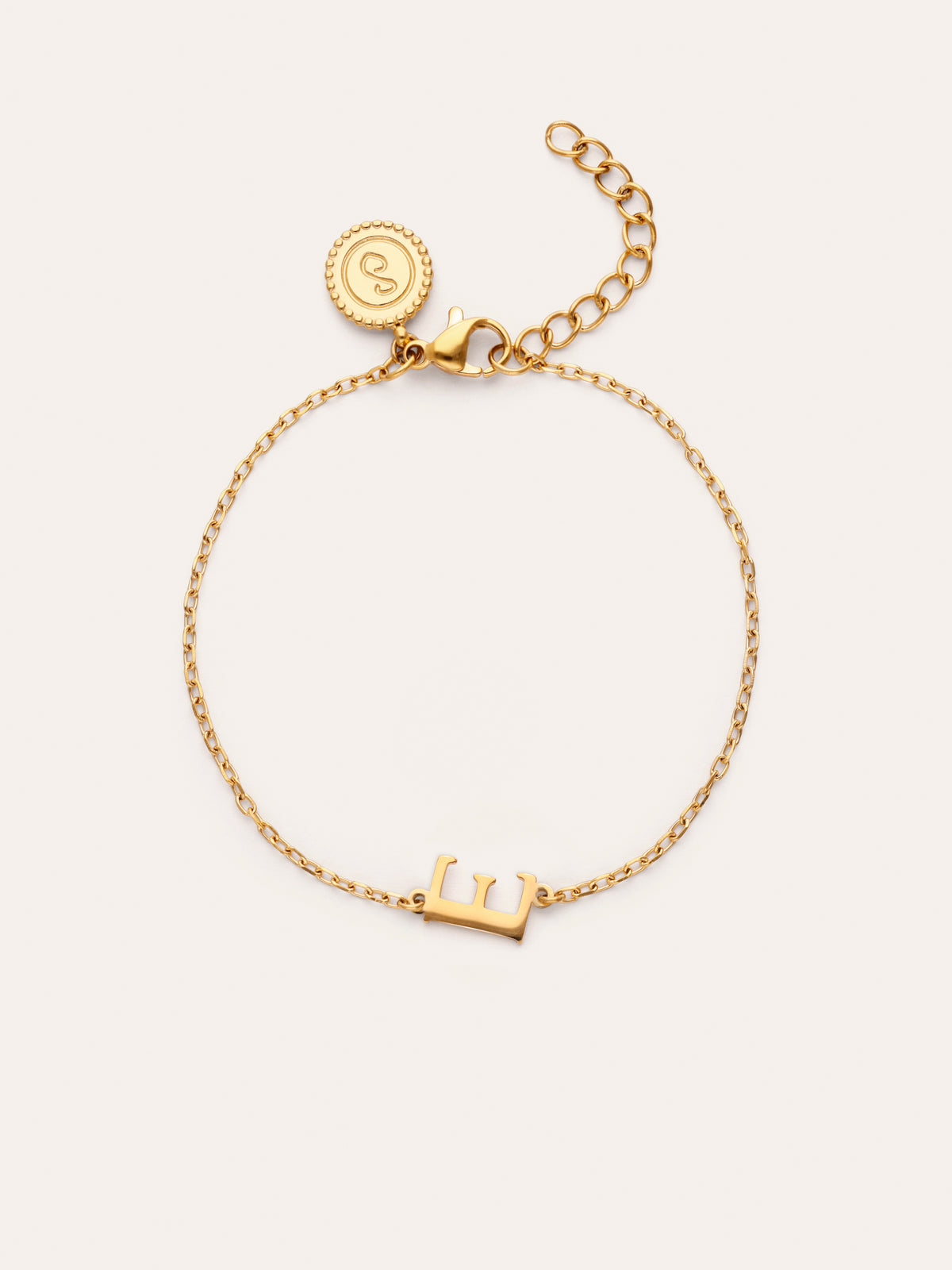 Pulsera Single Letter Acero Baño Oro