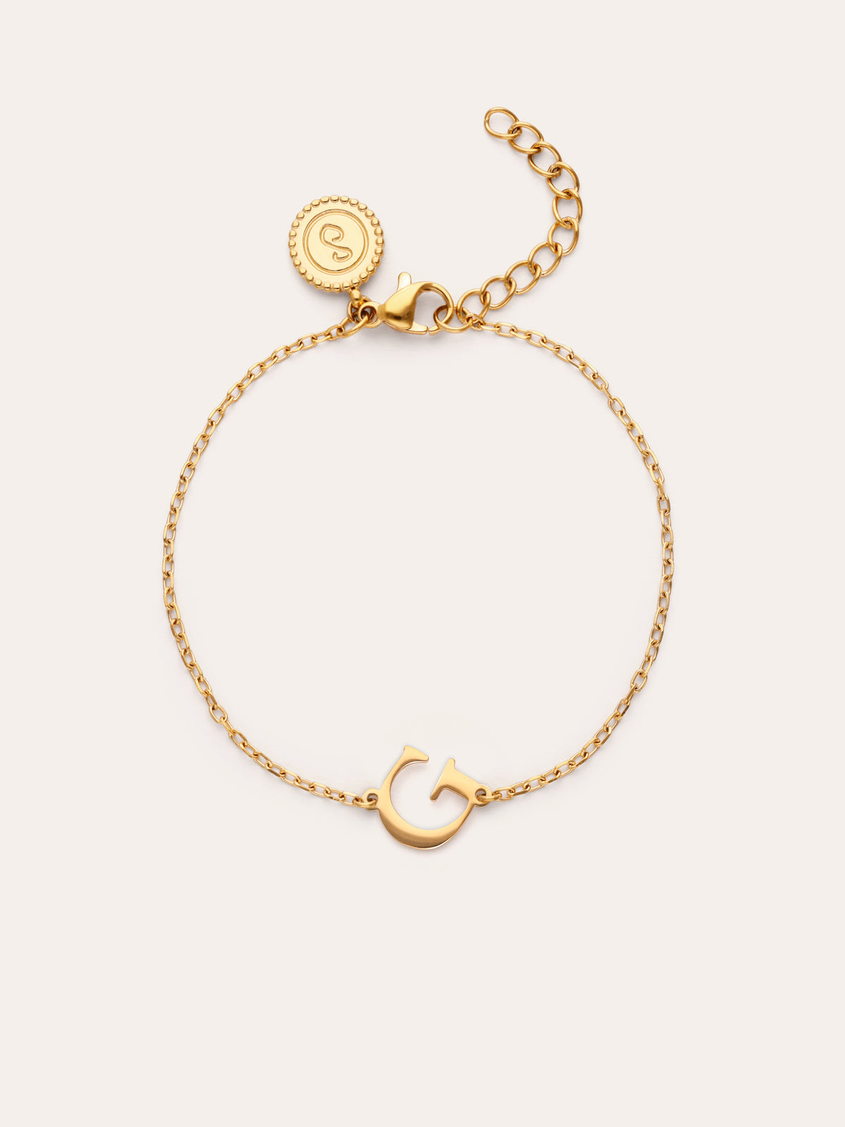 Pulsera Single Letter Acero Baño Oro