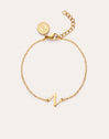 Pulsera Single Letter Acero Baño Oro - vista 10
