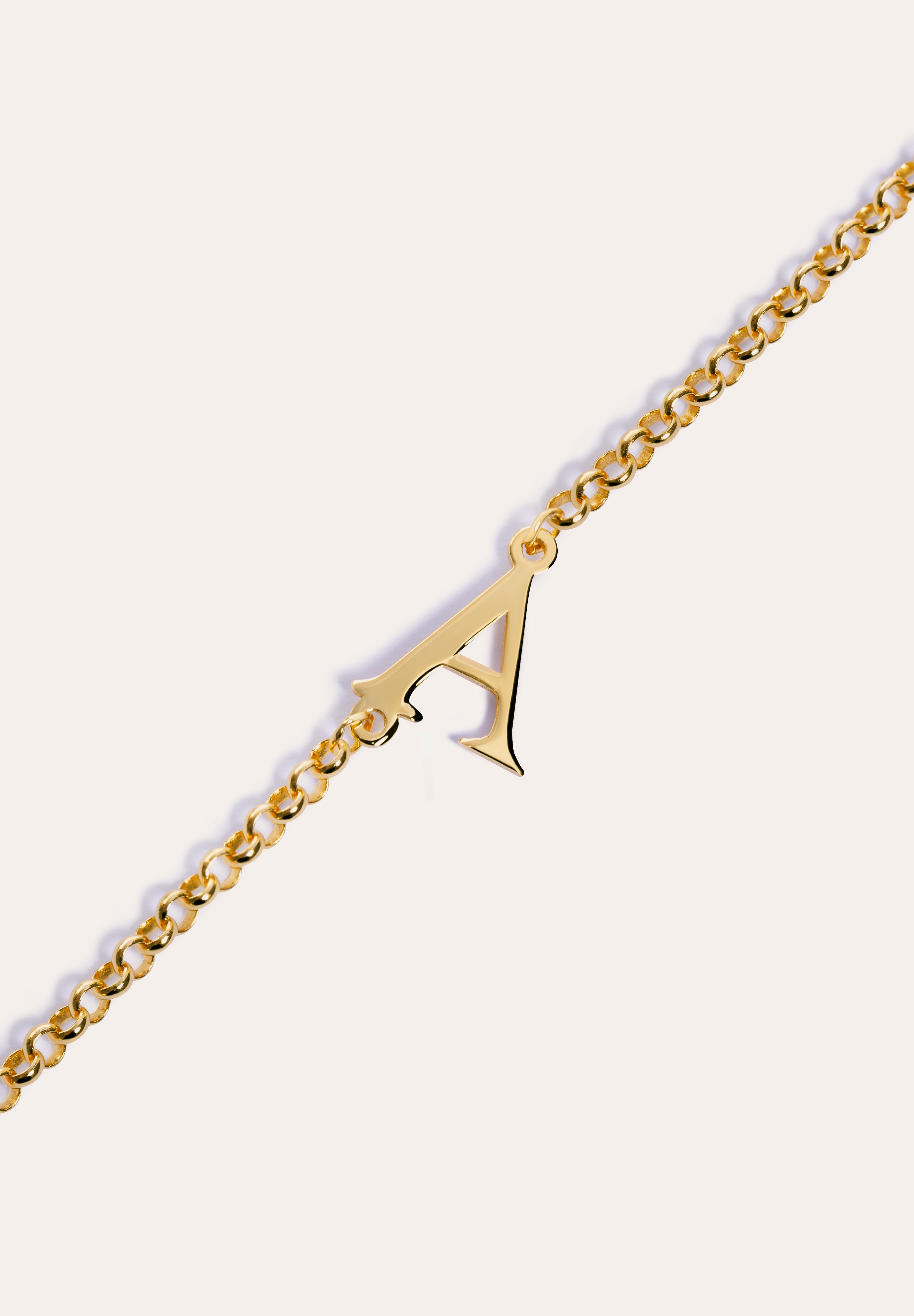 Single Letter Gold Bracelet 