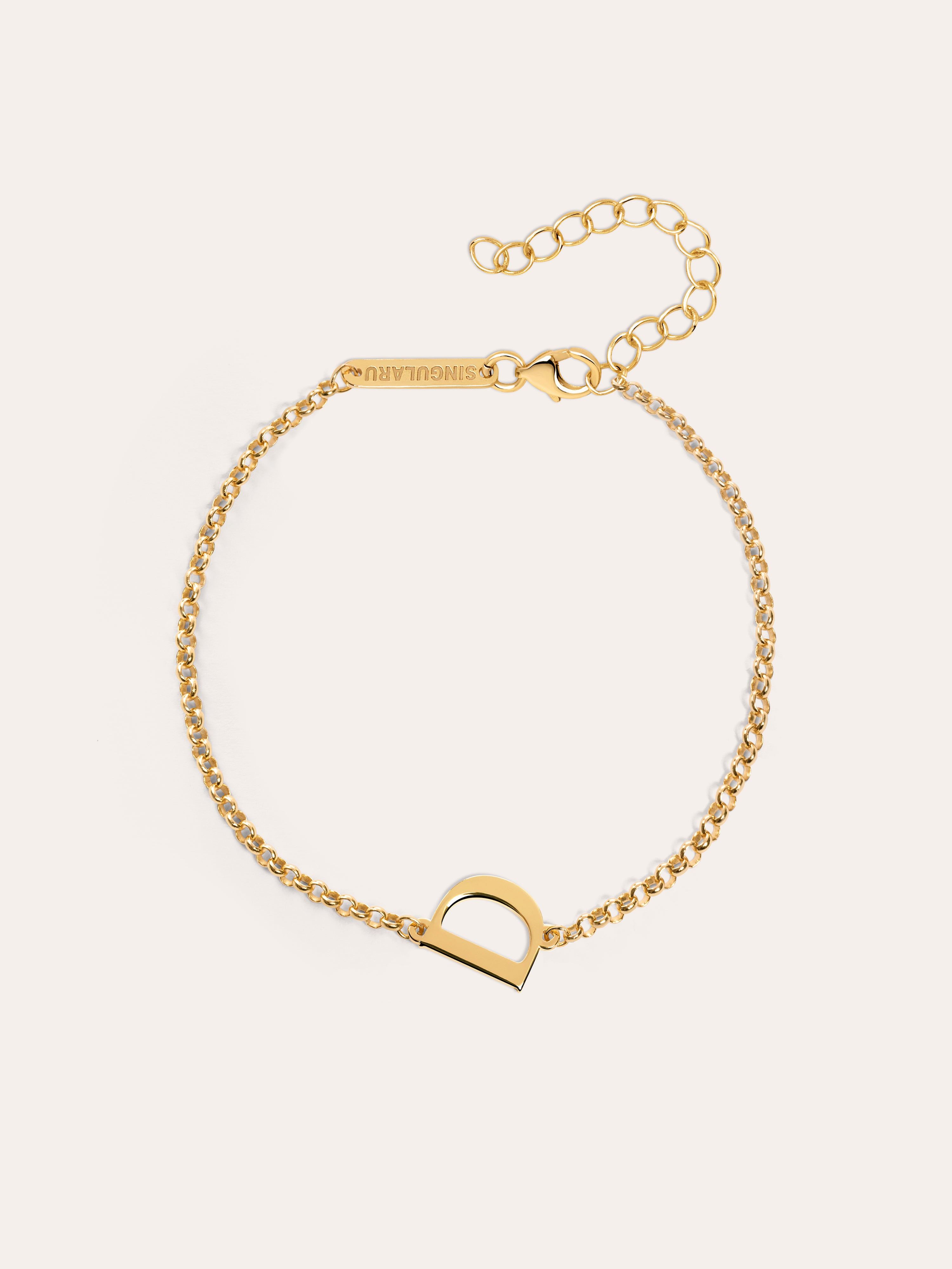 Single Letter Gold Bracelet 