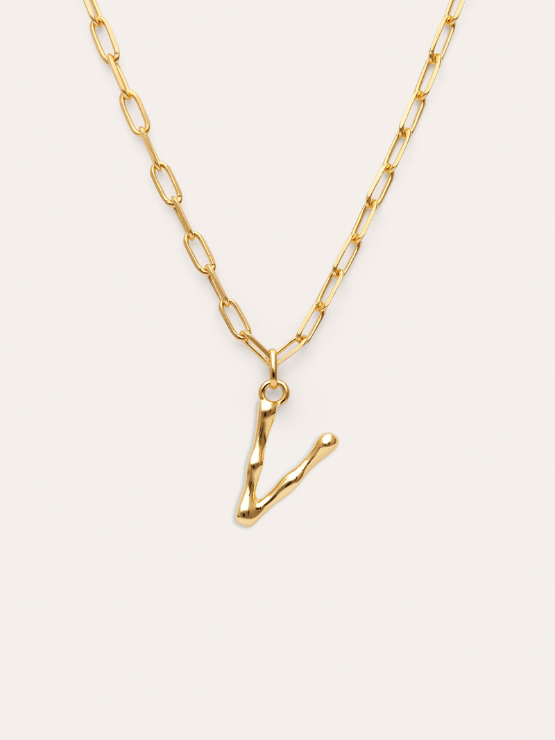 Chic Letter XL Personalized Gold Necklace