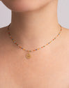 Personalized Necklace Colors Enamel Letter 18kt Gold Plated
