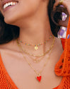 Personalized Necklace Colors Enamel Letter 18kt Gold Plated