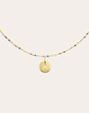Personalized Necklace Colors Enamel Letter 18kt Gold Plated
