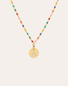 Collar Personalizado Colors Enamel Letter Baño Oro