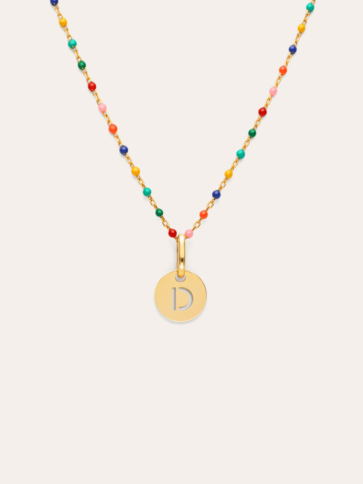 Collar Personalizado Colors Enamel Letter Baño Oro