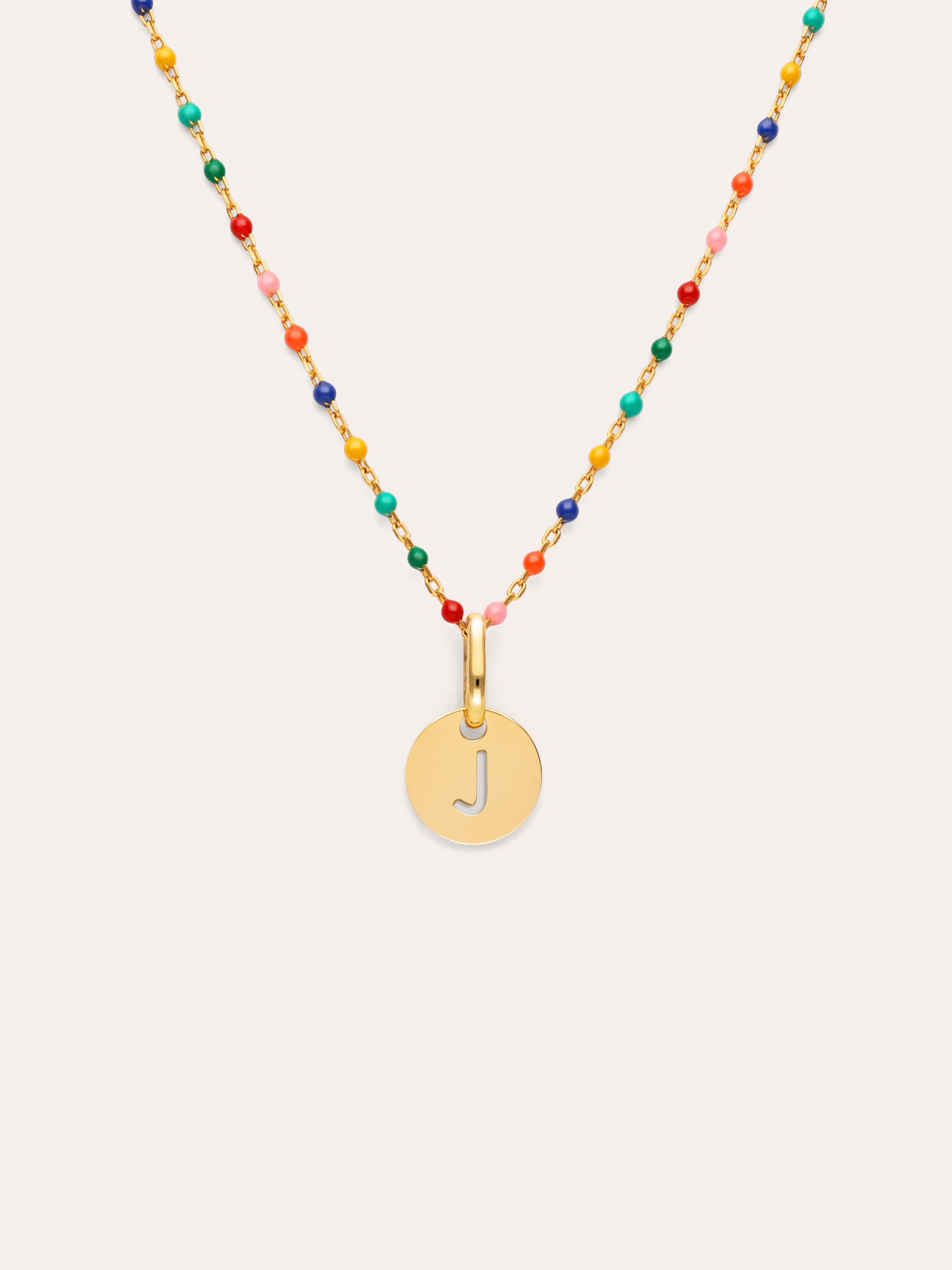 Collar Personalizado Colors Enamel Letter Baño Oro