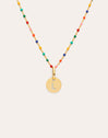 Collar Personalizado Colors Enamel Letter Baño Oro