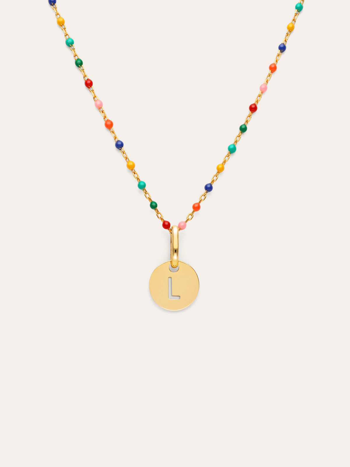 Collar Personalizado Colors Enamel Letter Baño Oro
