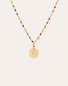 Collar Personalizado Colors Enamel Letter Baño Oro