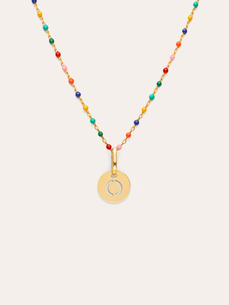 Collar Personalizado Colors Enamel Letter Baño Oro