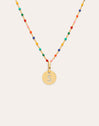 Collar Personalizado Colors Enamel Letter Baño Oro